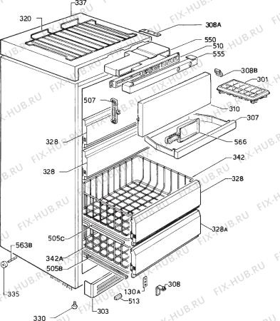 Взрыв-схема холодильника Zanussi Z240F - Схема узла Housing 001